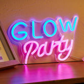 Glow Party Blau & Pink LED Neonschild